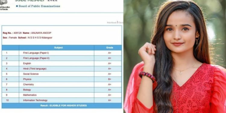 ‘ഒന്ന് ബി പോസിറ്റീവായിരിക്കാന്‍, ബാക്കി എല്ലാം എ പോസിറ്റീവ്’: എസ്എസ്എല്‍സി പരീക്ഷയില്‍ മികച്ച വിജയം നേടി മീനാക്ഷി