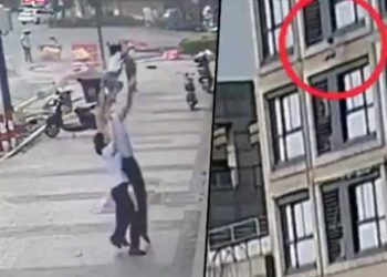 അഞ്ചാം നിലയിൽ നിന്നും താഴെ വീണ രണ്ട് വയസുകാരിയെ സാഹസികമായി ചാടിപിടിച്ച് യുവാവ്; അത്ഭുതരക്ഷപ്പെടൽ; അഭിനന്ദനം