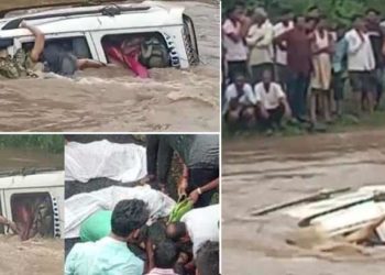 കനത്തമഴയിൽ കാർ പുഴയിലേക്ക് മറിഞ്ഞു; ജീവന് വേണ്ടി കേണ് യാത്രക്കാർ; രക്ഷിക്കാതെ കാഴ്ചക്കാരായി നാട്ടുകാർ; മൂന്ന് മരണം, മൂന്ന് പേരെ കാണാതായി