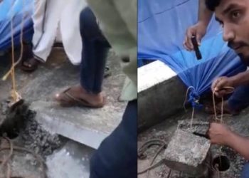 പൈപ്പിനുള്ളില്‍ നിന്ന് പൂച്ചയുടെ കരച്ചില്‍: രക്ഷകനായി ആഷിഫ്