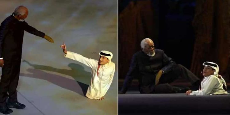 ‘പോര്‍ക്കളങ്ങളിലെ വിജയി’, ഖത്തര്‍ ലോകകപ്പ് ബ്രാന്‍ഡ് അംബാസഡര്‍ ഗാനിം അല്‍മുഫ്താഹിന് ഒപ്പം നിലത്തിരുന്ന് മോര്‍ഗന്‍ ഫ്രീമാന്‍; ഏറ്റെടുത്ത് ലോകം!