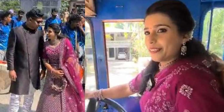 മനസമ്മതത്തിന് ശേഷം പള്ളിയില്‍ നിന്നും ഹാളിലേക്ക് തിരിച്ചത് ടാങ്കര്‍ ലോറി ഓടിച്ച്; കൗതുകമായി ഗള്‍ഫിലെ ടാങ്കര്‍ ലോറി ഡ്രൈവര്‍മാരായ ദമ്പതികള്‍!