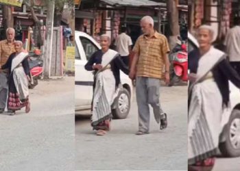 ഹൃദയഹാരി! റോഡരികിൽ നിന്നും സ്‌നേഹത്തോടെ സുരക്ഷിത സ്ഥാനത്തേക്ക് ചേർത്ത് നിർത്തി ഭർത്താവ്; വൃദ്ധദമ്പതികൾ നടന്നുപോകുന്ന ദൃശ്യങ്ങൾ വൈറൽ