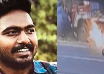 ലോറി ബൈക്കിലും ഇലക്ട്രിക് പോസ്റ്റിലും ഇടിച്ച് തീപിടിച്ചു;താനൂരിൽ ബൈക്ക് യാത്രികന് തീപ്പൊള്ളലേറ്റ് ദാരുണമരണം