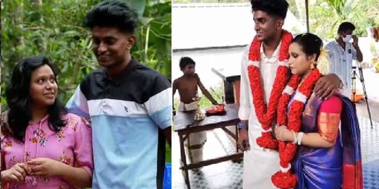പോലീസ് പിടിച്ചുവലിച്ച് കൊണ്ടുപോയി വിവാഹം മുടക്കി; അതേ ക്ഷേത്രത്തിൽ വെച്ച് വിവാഹിതരായി അൽഫിയയും അഖിലും