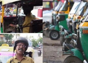 ഹെല്മറ്റ് വച്ചില്ലെന്ന കുറ്റം, ഓട്ടോ ഡ്രൈവര്ക്ക് പിഴ ചുമത്തി പോലീസ്! ഹെല്മറ്റ് വെച്ച് ഡ്രൈവറുടെ പ്രതിഷേധം