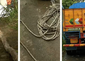 ലോറിയിലെ കയര്‍ കുരുങ്ങി കാല്‍ നടയാത്രികന്‍ മരിച്ച സംഭവം;  പിന്നാലെ ബൈക്കിലും കയര്‍ കുരുങ്ങി, ദമ്പതികള്‍ക്കും പരിക്ക്