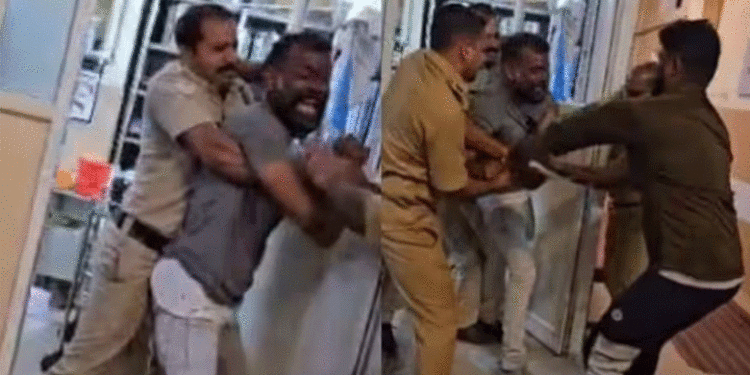 വൈദ്യ പരിശോധനയ്ക്ക് എത്തിച്ചയാള്‍ അക്രമാസക്തനായി;  ഡ്രെസിങ് റൂം തകര്‍ത്തു; ബലമായി കീഴ്‌പ്പെടുത്തി പോലീസ്