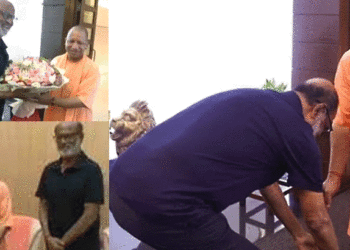 യോഗി ആദിത്യനാഥിനെ സന്ദര്‍ശിച്ച് രജനികാന്ത്, കാല്‍ തൊട്ട് വന്ദിച്ച് ഉപചാരം