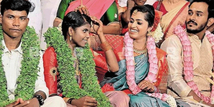 ഒരു കതിര്‍മണ്ഡപത്തില്‍ രണ്ട് വിവാഹം! മകളുടെ വിവാഹത്തിനൊപ്പം ആദിവാസി യുവതിയുടെ കല്യാണം നടത്തി പഞ്ചായത്ത് പ്രസിഡന്റ്! മാതൃക