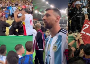 അർജന്റീന-ബ്രസീൽ മത്സരത്തിനിടെ ഗാലറിയിൽ കൂട്ടത്തല്ല്; ചോരയൊലിച്ച് അർജന്റീനൻ ആരാധകർ, പ്രകോപിതനായി മെസിയും മാർടിനെസും; ഒരു ഗോൾ വിജയം