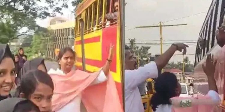 വിദ്യാര്ത്ഥികളെ കയറ്റാതെ പാഞ്ഞ് സ്വകാര്യ ബസ്: തടഞ്ഞ് നിര്ത്തി രമ്യാ ഹരിദാസ് എംപി