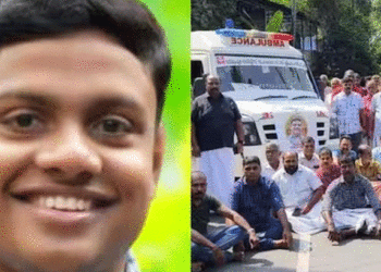 തൃശ്ശൂരില്‍ ബസ് ഇടിച്ച് ബൈക്ക് യാത്രക്കാരന്‍ മരിച്ച സംഭവം;  യുവാവിന്റെ മൃതദേഹവുമായി നാട്ടുകാര്‍ റോഡ് ഉപരോധിച്ചു