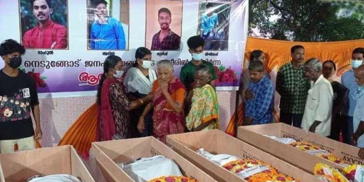 കാശ്മീരിൽ അപകടം: നാല് പേരുടെയും മൃതദേഹങ്ങൾ നാട്ടിലെത്തിച്ചു; അവസാനമായി നാടിന്റെ നക്ഷത്രങ്ങളെ ഒരുനോക്ക് കാണാൻ ഒഴുകിയെത്തി ജനങ്ങൾ; കണ്ണീർ