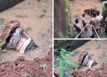 പെരുമ്പാവൂരില് മതില്പണിക്കിടെ ഹിറ്റാച്ചി കുളത്തിലേക്ക് മറിഞ്ഞ് അപകടം; ഡ്രൈവര് മരിച്ചു