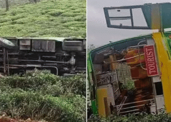 തമിഴ്‌നാട്ടില്‍ നിന്നും അയ്യപ്പ ഭക്തരുമായി എത്തിയ ബസ് മറിഞ്ഞ് അപകടം; നിരവധി പേര്‍ക്ക് പരുക്ക്, ഒരാളുടെ നില ഗുരുതരം