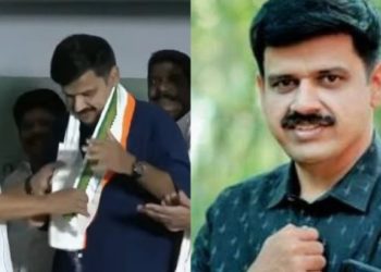 ബിജെപി വിട്ടു, സന്ദീപ് വാര്യർ കോൺഗ്രസിൽ, സ്വീകരിച്ച് കെ സുധാകരൻ