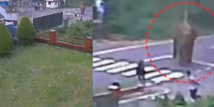 ബസ് കാത്തുനിന്ന വിദ്യാര്‍ഥികള്‍ക്ക് നേരെ പാഞ്ഞടുത്ത് കാട്ടാന, രക്ഷപ്പെട്ടത് തലാരിഴയ്ക്ക്, നടുക്കം