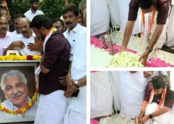 ഉമ്മന്‍ ചാണ്ടിയുടെ കല്ലറയില്‍ പുഷ്പാര്‍ച്ചന നടത്തി രാഹുല്‍ മാങ്കൂട്ടത്തില്‍