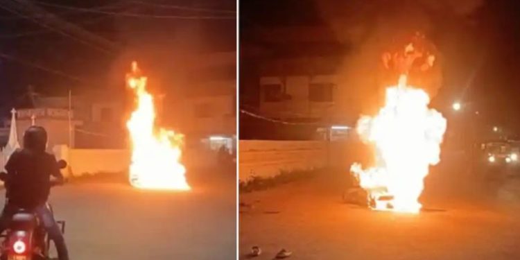 ഇന്ധനം ചോർന്നത് അറിഞ്ഞില്ല,  ബൈക്കിന് തീപിടിച്ച് അപകടം, യുവാവിന് ദാരുണാന്ത്യം