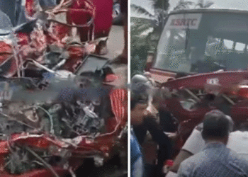 എം.സി റോഡില്‍ കാറും കെ.എസ്.ആര്‍.ടി.സി ബസും കൂട്ടിയിടിച്ച് അപകടം: വീട്ടമ്മ മരിച്ചു, മകന്‍ ഗുരുതരാവസ്ഥയില്‍