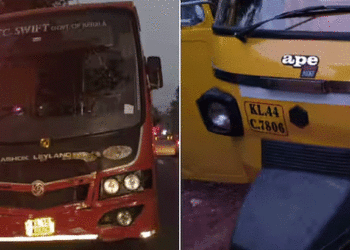 ആശുപത്രിയിലേക്ക് പോകുംവഴി അപകടം; പെട്ടി ഓട്ടോയിൽ സ്വിഫ്റ്റ് ബസ്സിടിച്ച് 4വയസുകാരി മരിച്ചു