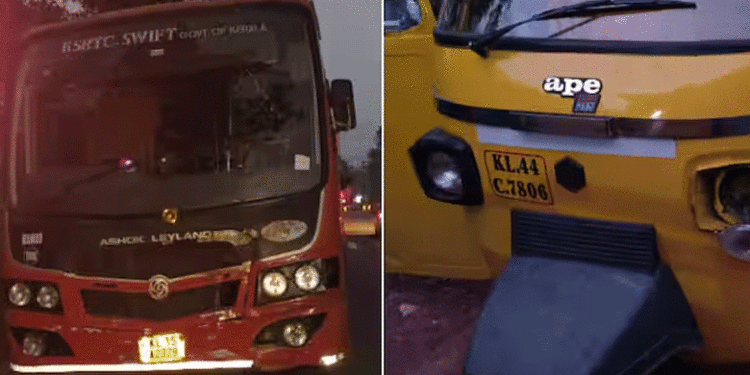 ആശുപത്രിയിലേക്ക് പോകുംവഴി അപകടം; പെട്ടി ഓട്ടോയിൽ സ്വിഫ്റ്റ് ബസ്സിടിച്ച് 4വയസുകാരി മരിച്ചു