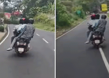 മൈലപ്രയില്‍ സ്‌കൂട്ടറില്‍ നാല് യുവാക്കളുടെ അപകടയാത്ര; അന്വേഷണം തുടങ്ങി എംവിഡി