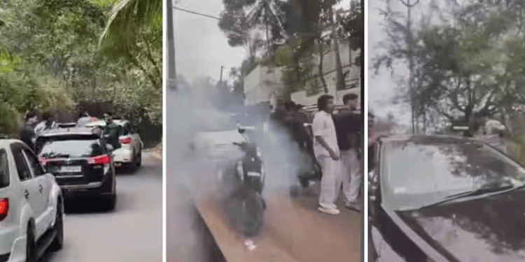 വിവാഹാഘോഷത്തിനിടെ അപകടകരമായി കാറുകളോടിച്ച് അഭ്യാസപ്രകടനം, നവവരനും കൂട്ടുകാര്‍ക്കുമെതിരെ കേസ്