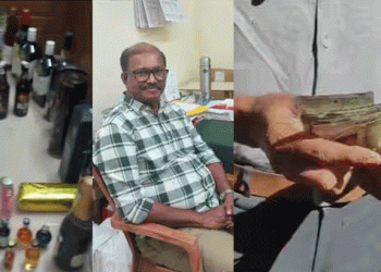 ബസിന് റൂട്ട് പെര്‍മിറ്റ് നല്‍കാന്‍ കൈക്കൂലിയായി പണവും മദ്യവും,   എറണാകുളം ആര്‍ടിഒ പിടിയില്‍, സസ്‌പെന്‍ഡ് ചെയ്യും