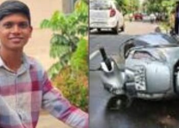 കാറിൽ സ്കൂട്ടർ  ഇടിച്ച് അപകടം, 22കാരന് ദാരുണാന്ത്യം
