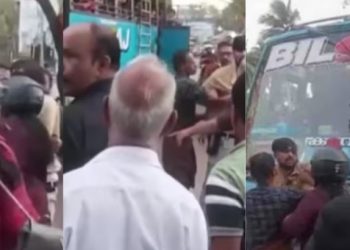 അമിത വേഗതയെ ചോദ്യം ചെയ്തു, ദമ്പതികളെ ക്രൂരമായി മർദ്ദിച്ച് ബസ് ജീവനക്കാർ, പരാതി