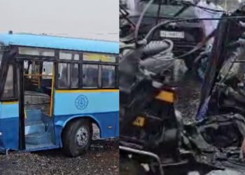 ബസ് നിയന്ത്രണം വിട്ട്  കാത്തിരിപ്പ് കേന്ദ്രത്തിലേക്ക് ഇടിച്ചു കയറി അപകടം, അഞ്ച് മരണം