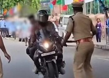 രാഷ്ട്രപതിയുടെ  സന്ദര്‍ശനം; ഗതാഗത നിയന്ത്രണം ലംഘിച്ച് ഒരു ബൈക്കിൽ എത്തിയത് മൂന്ന് യുവാക്കൾ, പോലീസിനെ വെട്ടിച്ച് കടന്നു