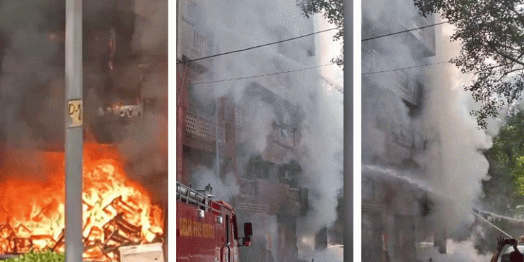 ദില്ലിയിൽ എംപിമാരുടെ ഫ്ലാറ്റിൽ തീപിടിത്തം; ബ്രഹ്മപുത്ര അപ്പാര്‍ട്ട്മെന്‍റിൽ തീ പടരുന്നു