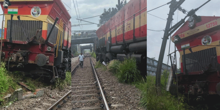 കളമശ്ശേരിയിൽ ഗുഡ്സ് ട്രെയിൻ എഞ്ചിൻ പാളം തെറ്റി, ഗതാഗതം തടസ്സപ്പെട്ടു
