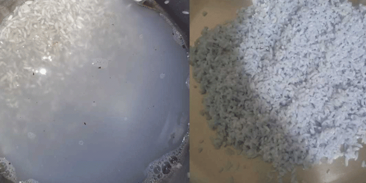 റേഷന്‍ കടയില്‍ നിന്നും വാങ്ങിയ പച്ചരി കഴുകിയപ്പോള്‍ നീലനിറം, പരാതി നല്‍കി കുടുംബം