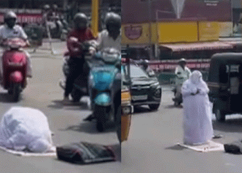 പാലക്കാട് നടുറോഡിൽ സ്ത്രീയുടെ നിസ്‌കാരം, കസ്റ്റഡിയിലെടുത്ത് പൊലീസ്